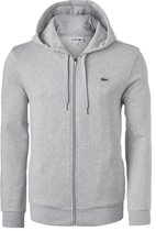 Lacoste heren hoodie sweatvest - met rits - lichtgrijs vest -  Maat: 4XL