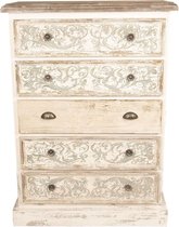 Dressoir 85*36*120 cm Wit Hout Rechthoek Ladekast Opbergkast Halfhoge Kast