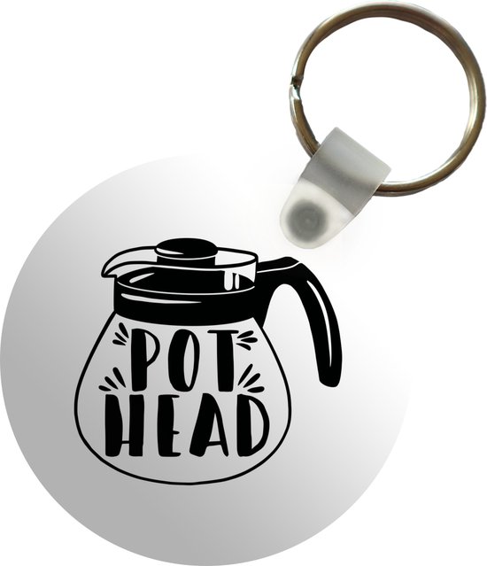 Porte-clés - Tête de pot - Citations - Proverbes - Plastique - Rond - Cadeaux à distribuer