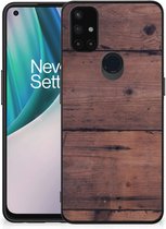 GSM Hoesje Customize OnePlus Nord N10 5G Leuk TPU Back Cover met Zwarte rand Old Wood