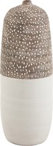 Vase dots ceramic br/wh small