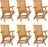 Decoways - Tuinstoelen 6 stuks inklapbaar massief teakhout
