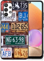 Telefoon Hoesje Geschikt voor Samsung Galaxy A32 4G | A32 5G Enterprise Editie Hippe Hoesjes met Zwarte rand Kentekenplaten