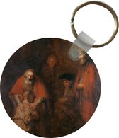 Sleutelhanger - Terugkeer van de verloren zoon - Schilderij van Rembrandt van Rijn - Plastic - Rond - Uitdeelcadeautjes