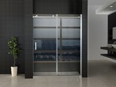 Klea Slide Nisdeur Douche Schuifdeur Met Chroom Profiel 160x200cm 8mm Antikalk Veiligheidsglas Met NANO Coating