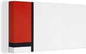 Canvas Schilderij Compositie - Piet Mondriaan - 40x20 cm - Wanddecoratie