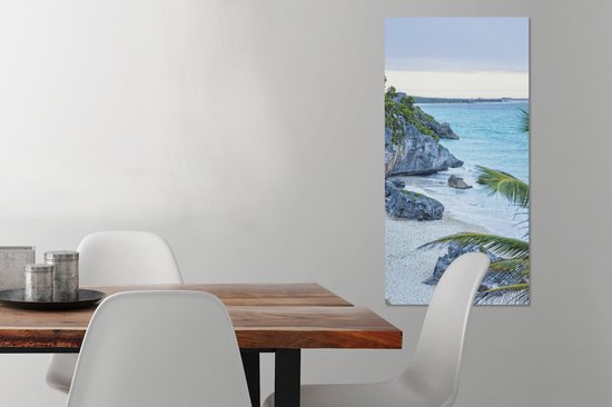 Tableau sur toile Tulum l'ancienne ville portuaire sur la mer des Caraïbes au Mexique - 40x80 cm - Décoration murale
