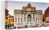 Canvas Schilderij Fontein - Italië - Rome - 80x40 cm - Wanddecoratie