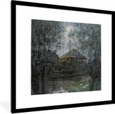 Fotolijst incl. Poster - Hooischelf - Piet Mondriaan - 40x40 cm - Posterlijst
