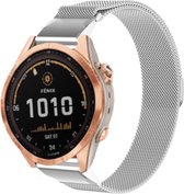 Milanees Smartwatch bandje - Geschikt voor  Garmin Fenix 7s Milanese band - zilver - Strap-it Horlogeband / Polsband / Armband