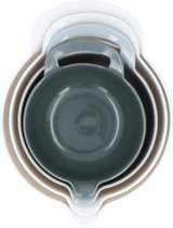 Alpina Set 4x Mengkom/ Beslagkom - met Handvat - 1,2-1,65-2,4-3 Liter - Antislip - Wit en Grijs