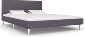 Decoways - Bedframe stof grijs 160x200 cm