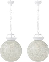 Hanglamp | glas | wit | 35x35x (h)85 cm