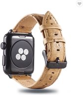 Struisvogel leren bandje voor Geschikt voor Apple Watch Lichtbruin 42mm | 44mm