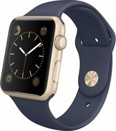 Geschikt voor Geschikt voor Apple Watch Bandje Series 1/2/3/4/5/6/7 - 38/40/41mm - Siliconen Geschikt voor Apple Watch Bandje - Midnight Blue - geschikt voor Apple Watch Sportbandj