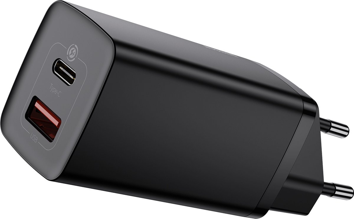 Baseus GaN2 Lite Snelladerc+U 65W Eu Zwart