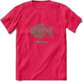 I Love Fishing - Vissen T-Shirt | Groen | Grappig Verjaardag Vis Hobby Cadeau Shirt | Dames - Heren - Unisex | Tshirt Hengelsport Kleding Kado - Roze - XXL