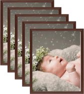 Fotolijsten 5 st voor wand of tafel 20x25 cm donkerrood