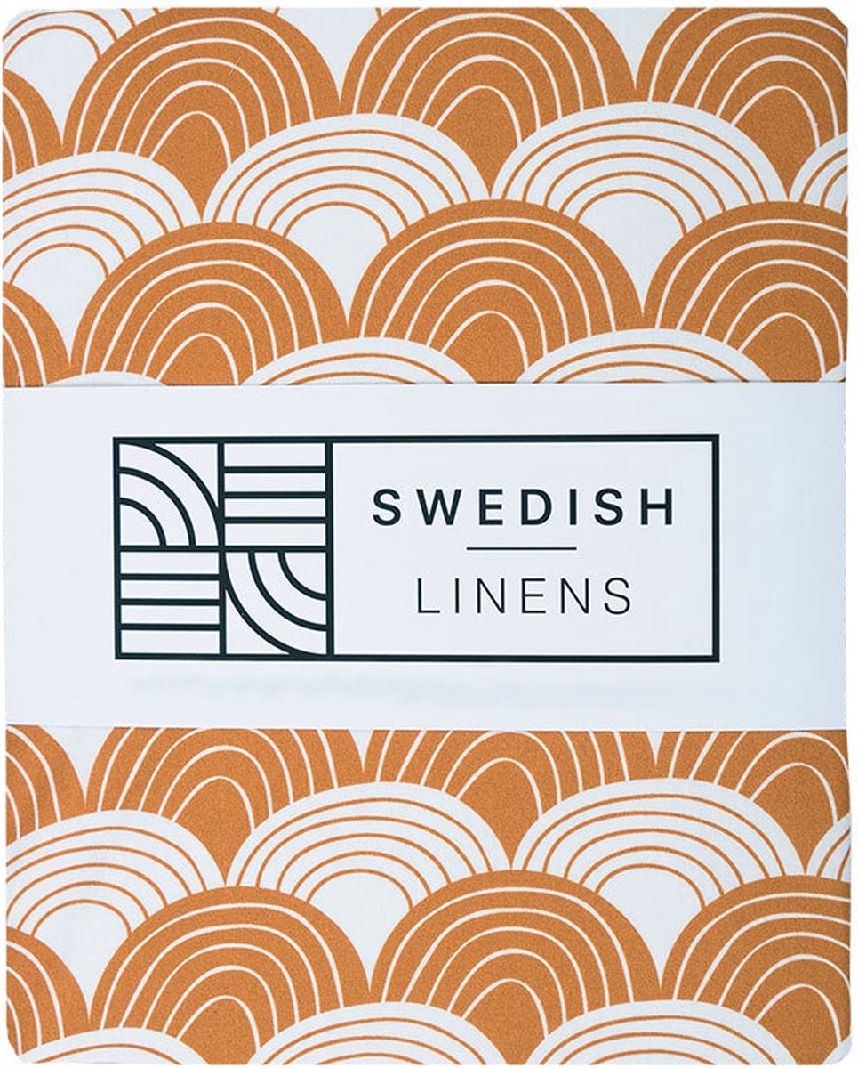 Swedish Linens - Kussensloop Rainbows (50x75 cm) - Kussensloop - Cinnamon Brown