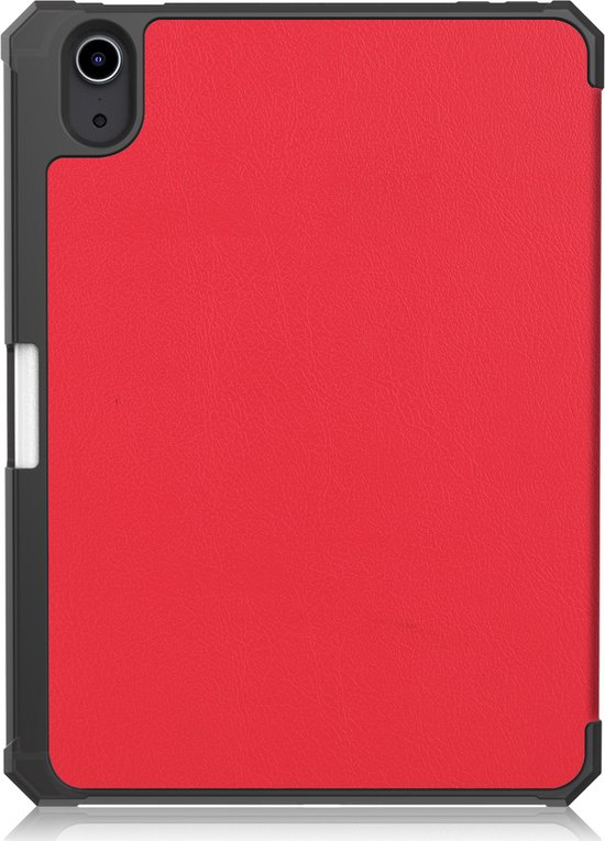 Hoesje - Geschikt voor Apple iPad Mini 6 (2021) - 8.3 inch - 6e Generatie - Met Screenprotector - Trifold Bookcase Hoes - Hard Cover Case - Met Uitsparing Geschikt voor Apple Pencil - Hardcover Book - Tablethoes - Rood