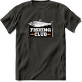 Fishing Club - Vissen T-Shirt | Grappig Verjaardag Vis Hobby Cadeau Shirt | Dames - Heren - Unisex | Tshirt Hengelsport Kleding Kado - Donker Grijs - XXL