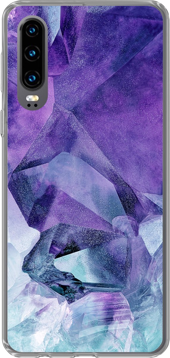 Telefoonhoesje Geschikt voor Huawei P30 hoesje - Mineralen - Natuursteen - Kristallen - Siliconen Telefoonhoesje Telefoonhoesje