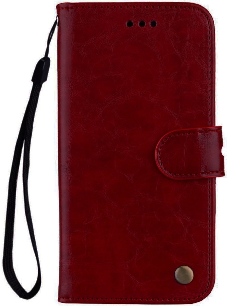 Mobigear Telefoonhoesje geschikt voor Huawei P Smart (2018) Hoesje | Mobigear Wallet Bookcase Portemonnee | Pasjeshouder voor 2 Pasjes | Telefoonhoesje voor Pinpas / OV Kaart / Rijbewijs - Rood