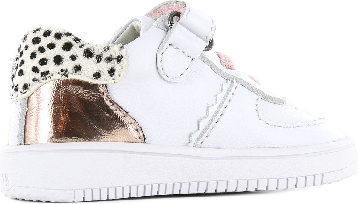 Baskets Basses Pour Bebe Shoesme Blanches Avec Des Details En Or Rose Bol Com