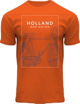 Fox Originals Holland Square Bike T-shirt Heren & Dames Katoen Oranje Maat S