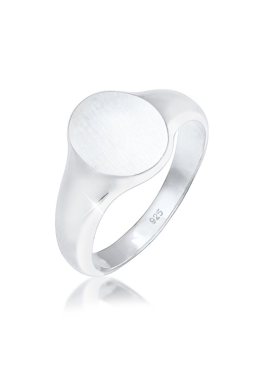 KUZZOI - Ring - Heren Zegel Basic Minimaal Robuust Mat in 925 Sterling Zilver - Heren