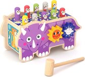 Dollie de Dino - 2 in 1 Houten Speelgoed Hamerbank - Duurzaam - Montessori Speelgoed