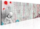 Schilderij - Home: House + Love.