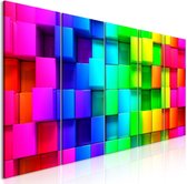 Schilderij - Colourful Cubes (5 Parts) Narrow.