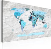 Schilderij - World Map: Blue Pilgrimages.