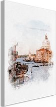 Schilderij - Watercolour Venice (1 Part) Vertical.