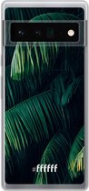 6F hoesje - geschikt voor Google Pixel 6 Pro -  Transparant TPU Case - Palm Leaves Dark #ffffff