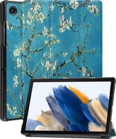 Hoes Geschikt voor Samsung Galaxy Tab A8 Hoes Book Case Hoesje Trifold Cover - Hoesje Geschikt voor Samsung Tab A8 Hoesje Bookcase - Bloesem