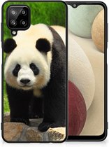 Smartphone Hoesje Geschikt voor Samsung Galaxy A12 Bumper Hoesje met Zwarte rand Panda