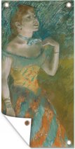 Schuttingposter The Singer in Green - Schilderij van Edgar Degas - 100x200 cm - Tuindoek
