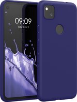 kwmobile telefoonhoesje voor Google Pixel 4a - Hoesje voor smartphone - Back cover in fluweel blauw