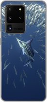 Geschikt voor Samsung Galaxy S20 Ultra hoesje - Water - Sardientjes - Dieren - Siliconen Telefoonhoesje
