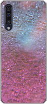Geschikt voor Samsung Galaxy A50 hoesje - Roze - Glitter - Abstract - Design - Blauw - Siliconen Telefoonhoesje