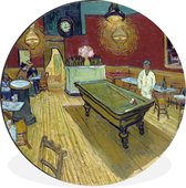WallCircle - Wandcirkel - Muurcirkel - Het Nachtcafé - Schilderij van Vincent van Gogh - Aluminium - Dibond - ⌀ 90 cm - Binnen en Buiten