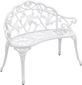 Banc de jardin deux places fonte 100x54x80 cm blanc