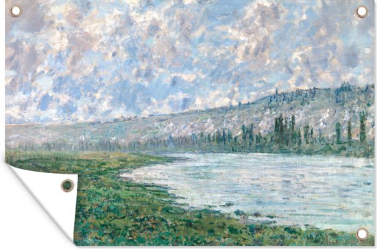 Tuinposters buiten Seine at Vetheuil - schilderij van Claude Monet - 90x60 cm - Tuindoek - Buitenposter