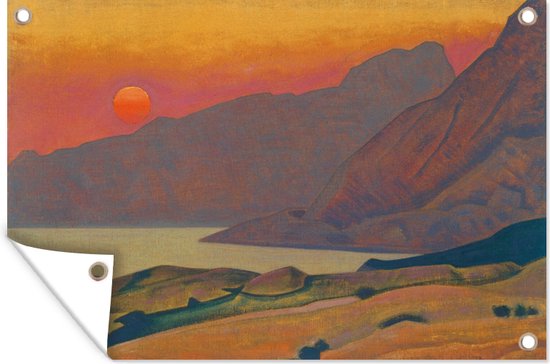 Tuindecoratie Monhegan maine - schilderij van Nicholas Roerich - 60x40 cm - Tuinposter - Tuindoek - Buitenposter
