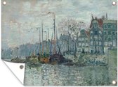 Tuin decoratie Zaandam the dike - Schilderij van Claude Monet - 40x30 cm - Tuindoek - Buitenposter