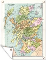 Tuin decoratie Vintage kaart van Schotland - 30x40 cm - Tuindoek - Buitenposter