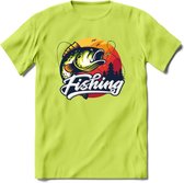 Fishing - Vissen T-Shirt | Grappig Verjaardag Vis Hobby Cadeau Shirt | Dames - Heren - Unisex | Tshirt Hengelsport Kleding Kado - Groen - M