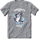 Fishing - Vissen T-Shirt | Grappig Verjaardag Vis Hobby Cadeau Shirt | Dames - Heren - Unisex | Tshirt Hengelsport Kleding Kado - Donker Grijs - Gemaleerd - 3XL